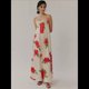 thumbnail image 4 of Vestido Maxi Floral para Mujer, Sin Mangas, Espalda Descubierta, Corte A, , Fluido, con Espalda Hueca y Tirantes Finos M, 4 of 6