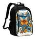 thumbnail image 1 of Balery Spring Butterfly Flowers Mochila con carga USB para hombre y mujer - Mochila impermeable y antirrobo para laptop con puerto USB para viajes, trabajo, 1 of 7