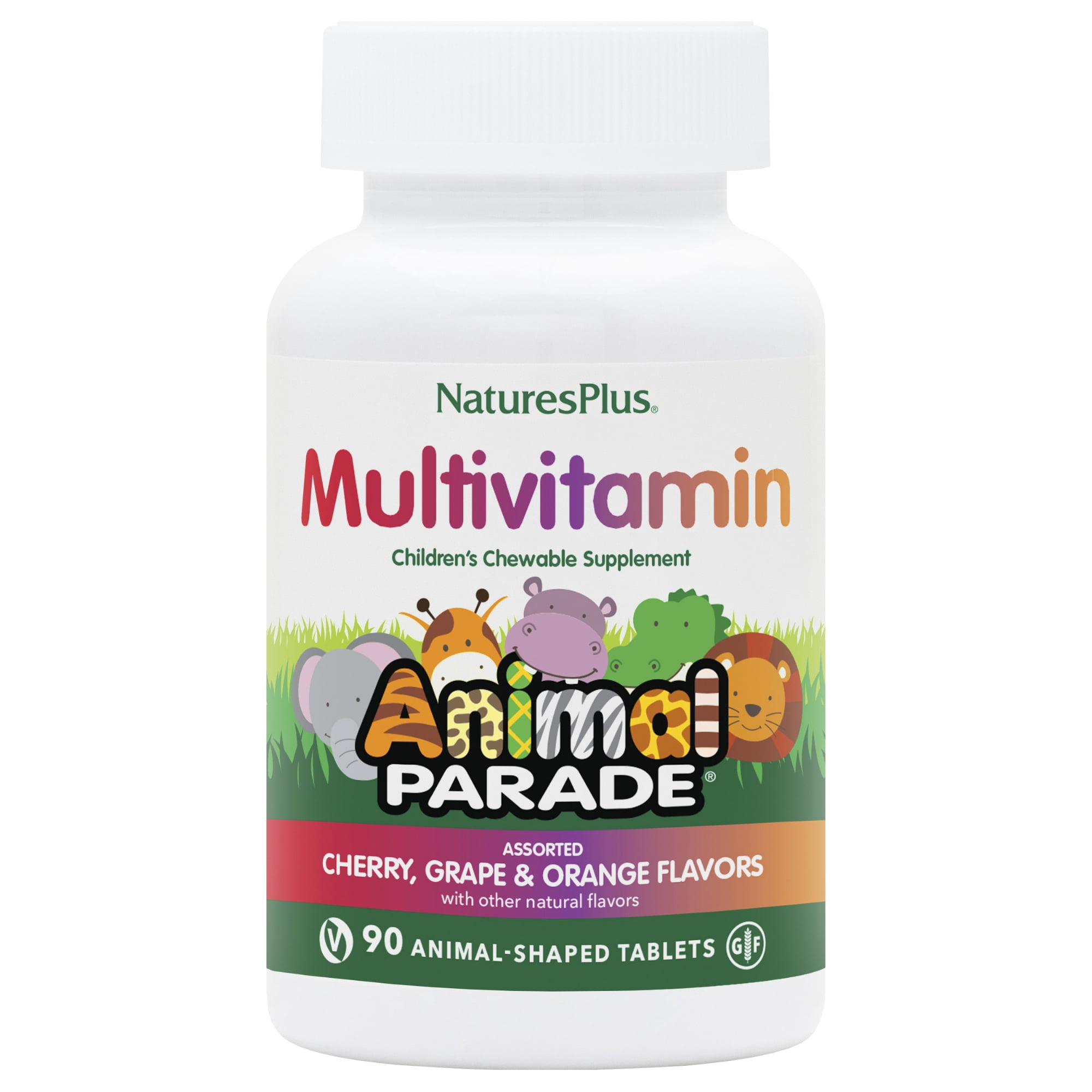 Animal Parade Multivitamin - Assorted - 90 Chewable Tablets - 45 Servings