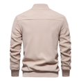 thumbnail image 3 of Maoxin Men's Coats and Jackets Men's Stand Up Collar Solid Color Jacket Casual Jacket Top Versatile Men's Long Sleeved Hooded Casual Jacket/jacket Beige 2XL, 3 of 7