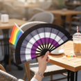 thumbnail image 4 of Vjnyvs Rainbow Folding Fans Colorful Hand Fans Party Decoration LGBT Summer Rave Fan Easy Open Portable Cooling Hand Fan for Halloween Parade, 4 of 7