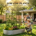 thumbnail image 4 of KING BIRD 6x3x1 ft Raised Garden Bed with Arched Trellis Galvanized Steel Metal Planter Garden Box Outdoor for Gardening Climbing Vegetables Flowers Silver, 4 of 8