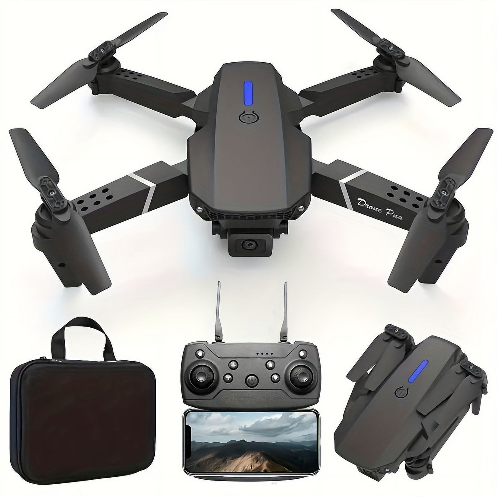 E88 Pro Drone With Wide-angle Camera, 90° Adjustable Angle Lens, One-key Takeoff And Landing, Four-axis Aircraft
