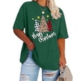 thumbnail image 2 of XDZJLR Mignons Chandails de Noël pour Femmes Grande Taille Imprimé de Noël T-Shirt Col Rond Ample Haut Graphique de Vacances Confortable Tenue Décontractée Vert TTTTG, 2 of 3