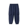 thumbnail image 2 of ATOGUTA Boys Cargo Pants Size 2T-7 Elastic Waist Athletic Joggers for Running Sports Outdoor School Uniform Navy, 2 of 6