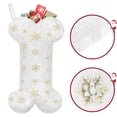 thumbnail image 2 of Dalrosia Snowy White Plush Pet Dog Christmas Stocking, Gold Snowflake Sequin Dog Christmas Stockings Large Bone Shape Faux Fur, Hanging Christmas Holiday Season Party Decor for Pets Dogs, 2 of 7