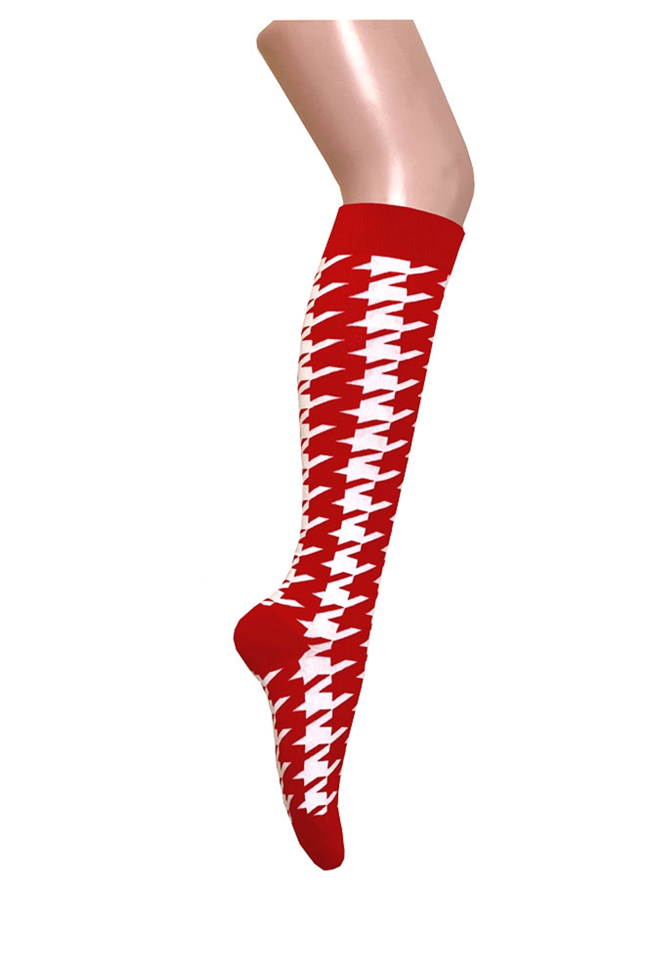 Triple M Plus Novelty Houndstooth Pattern Women Knee High Tube Socks in