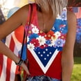 thumbnail image 2 of TEAJOPSUU Womens July 4th Tank Tops USA Printed V-Neck Sleeveless Blouses Red White Blue Loose Fitted Summer Tank J-Multicolor, 2 of 5