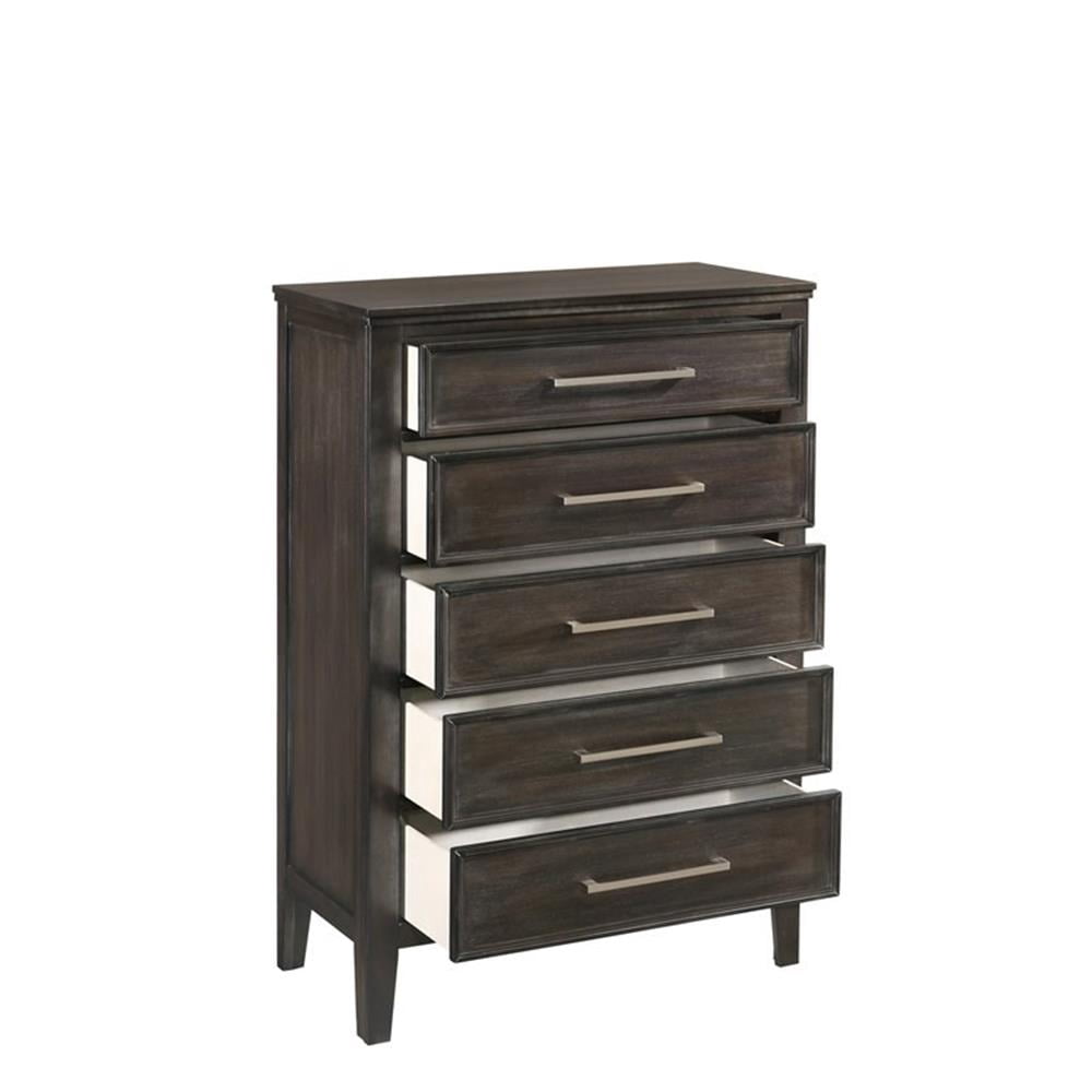 New Classic Furniture Andover Transitional Solid Wood Chest in Nutmeg