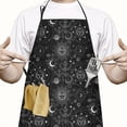 thumbnail image 2 of Black Gothic Sun Moon Pattern Apron-Garden Aprons for Women with Pockets-Cotton Linen Waterproof Kitchen Cooking Gardening Aprons Adjustable for Kitchen,Cooking,BBQ and Salon 33x27 Inch, 2 of 7