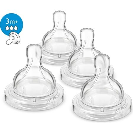 Philips Avent Anti-colic baby bottle medium flow nipple 4pk,