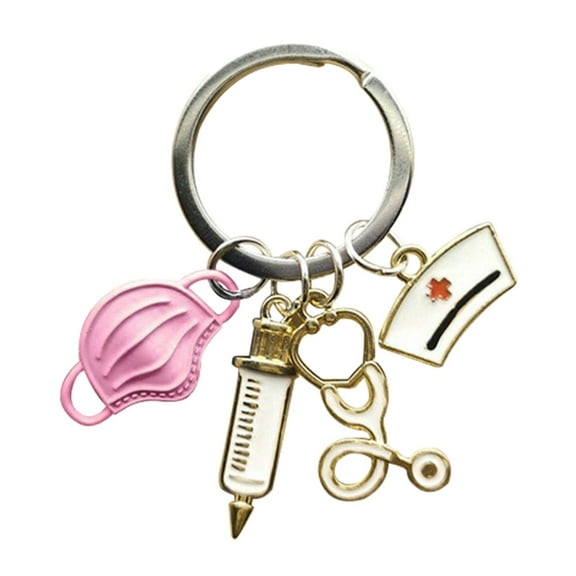 lanema Nurse Keychain Doctor Medical Tool Stethoscope Face for Key Nurse Medical Keychain Souvenir Jewel