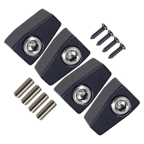 4x Bloqueo de cuerdas de guitarra con tornillos Fuerte Reemplaza piezas Bloqueo de cuerdas de bloque de latón Negro