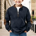 thumbnail image 2 of EnJoCho Boys Hoodie Half Zip Pullover Moc𝗄 Neck Sweatshirt Long Sleeve Cute Winter Zip Up Outerwear Casual Trendy Fleec𝖾 Jacket Top, 2 of 4