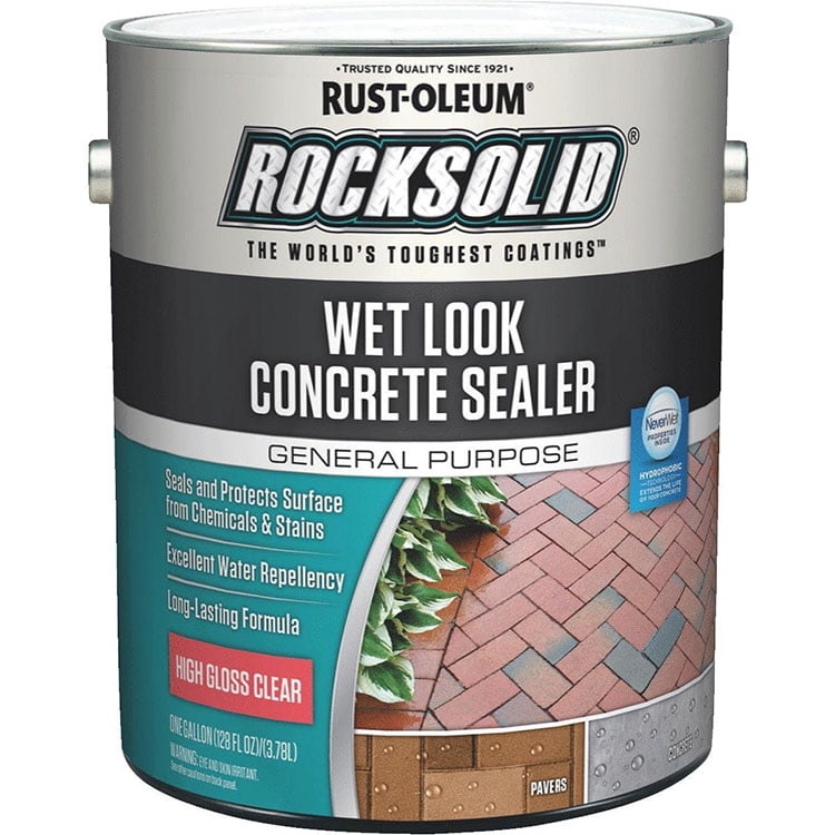 RustOleum 317927 Rocksolid Wet Look Concrete Sealer High Gloss Clear gal RustOleum 317927 Rocksolid Wet Look Concrete Sealer High Gloss Clear gal