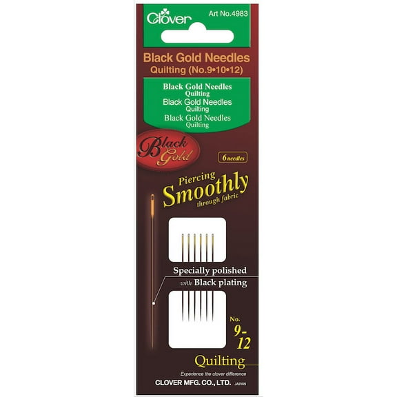 Black Gold Needles Quilting Asst. 2 Ea. (No. 9,10,12)