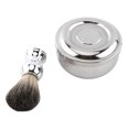 thumbnail image 2 of Brocha De Afeitar Densamente Llena, Recipiente De Metal Con Tapa Para Producir La Espuma Más Rica, Cómodo De Usar, 2 of 7