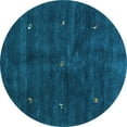 thumbnail image 1 of Ahgly Company Indoor Round Abstract Light Blue Contemporary Area Rugs, 8' Round, 1 of 4