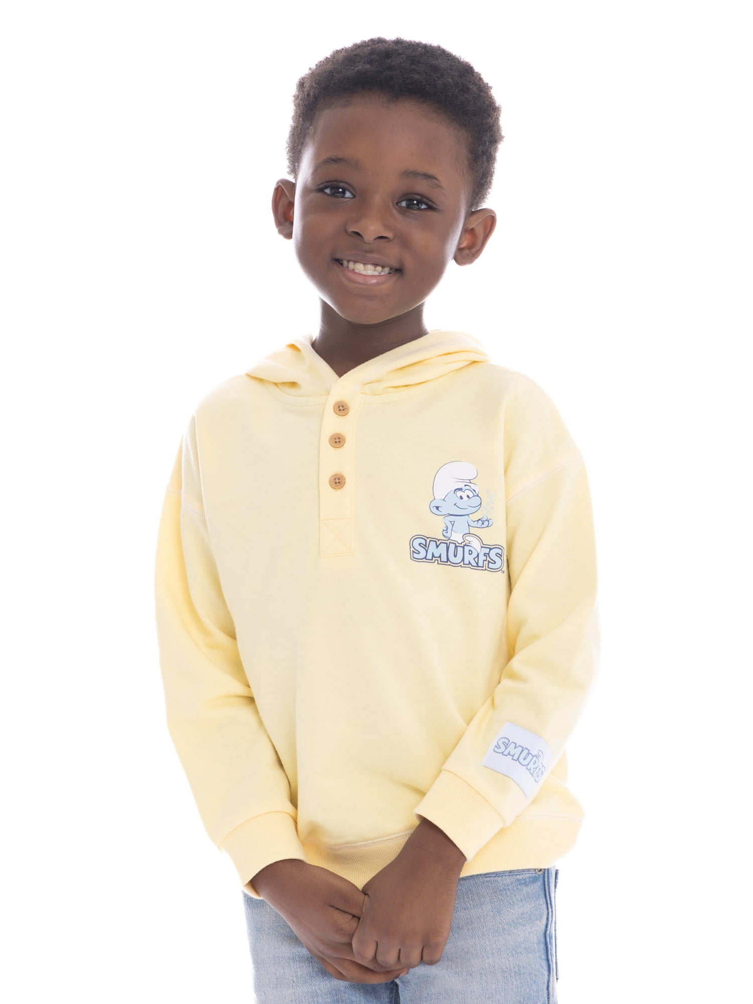 Smurfs Toddler Boys Pullover Hoodie with Front and Back Graphics, Sizes 12M-5T