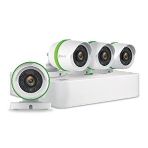 EZVIZ 1080p Smart Outdoor Wired Security Camera System, 4 Weatherproof HD Security Cameras, 4 Channel 1TB DVR Storage, 100ft Night Vision, Customizable Motion (Best Hd Home Security Cameras)