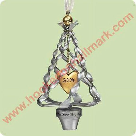 Hallmark Ornament 2004 Our First Christmas, Metal