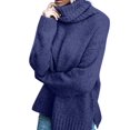 thumbnail image 2 of Women Oversized High Neck Pullover Sweater Cable Knit Long Sleeve Sweater Tops M, 2 of 9