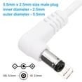 thumbnail image 2 of Uxcell 3Ft USB a conector de jack de barril DC 5.5x2.5mm, 2 piezas de adaptador de cable de carga de 24AWG, blanco, 2 of 6