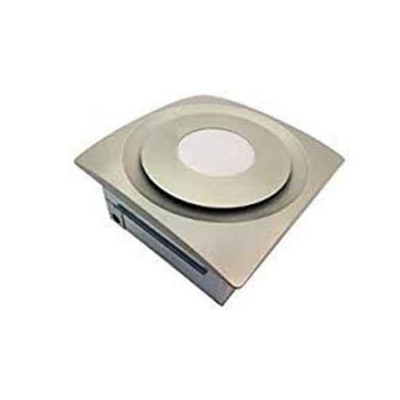 Aero Pure AP120-SL SN Low Profile 120 CFM 0.7 Sones Slim Fit Bathroom Ceiling Fan with Light Pad & Satin Nickel Grille
