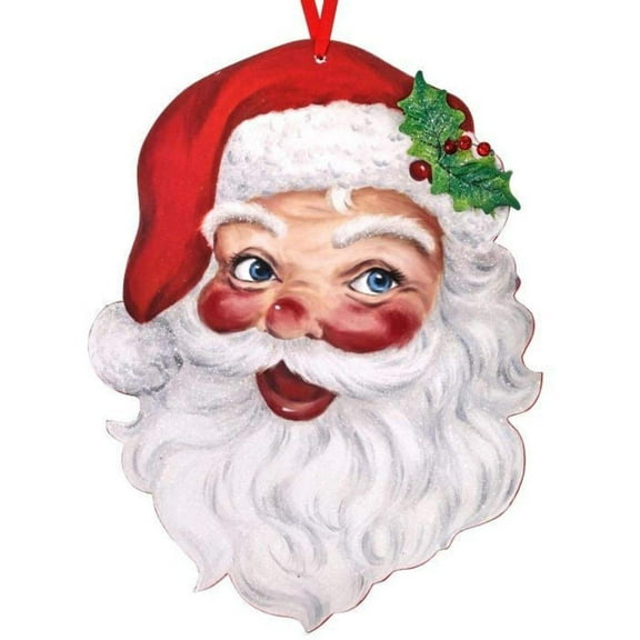 16 Retro Santa Head Ornament Wall Piece