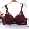 thumbnail image 2 of XFLWAM Women's Push Up Sexy Lace Bra Comfort Non Padded Full Coverage Underwire Unlined Bra Plus Size Bralette Wine Red XXL, 2 of 4