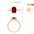 thumbnail image 5 of ANGARA Lab Grown 1.6 Ct Prong-Set Emerald-Cut Ruby Halo Engagement Ring for Women in 14K Rose Gold (Size-8x6mm) | July Birthstone, Birthday, Anniversary, Jewelry Gift for Women | Lab-Grown Ruby Ring, 5 of 7