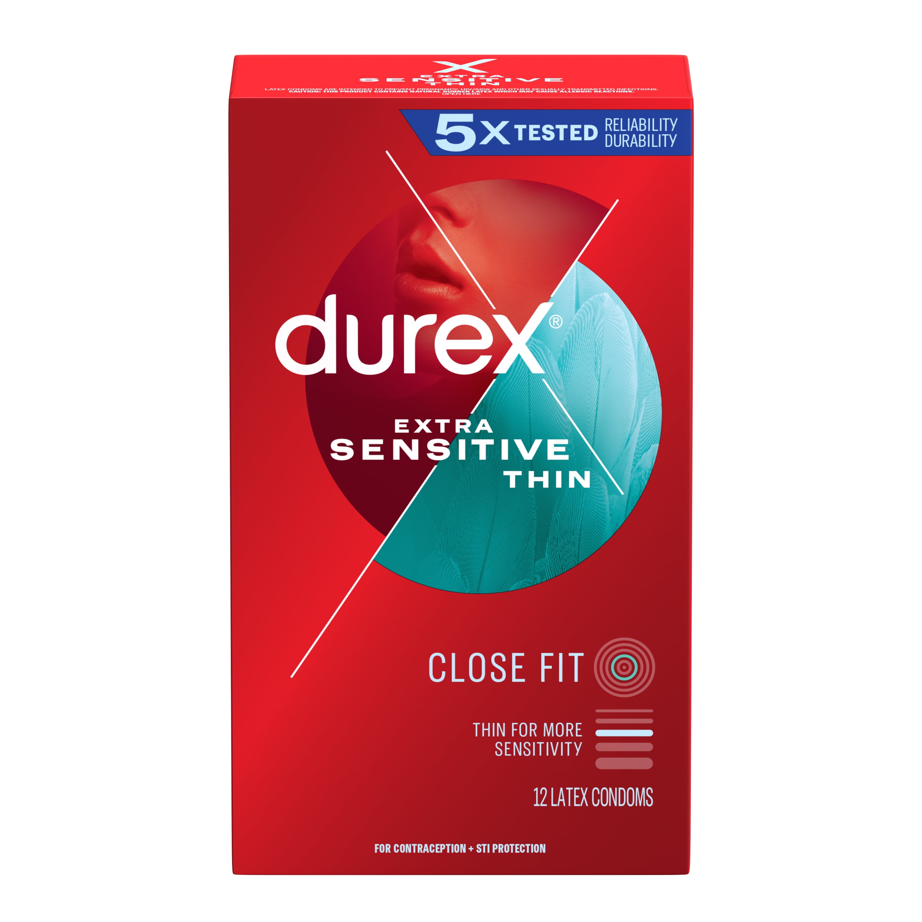 Durex Extra Sensitive Condoms, Close Fit 12 Ct