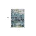 thumbnail image 5 of 3' X 5' Blue and Green Abstract Non Skid Area Rug, 5 of 8