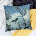 thumbnail image 2 of Ollo0ord Throw Pillow Covers Soft Plush Pillowcase with Invisible Zipper Bird Cherry Blossom Decorative Couch Pillow Case Cushion Cover for Sofa Living Room Bedroom Patio 20x20in, 2 of 5