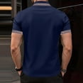 thumbnail image 4 of Men's Casual Polo Shirts Summer Short Sleeve Button Polo T Shirt Lightweight Collared Golf Shirt Navy 2XL, 4 of 4