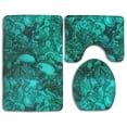 thumbnail image 1 of Juego de alfombras de baño de 3 piezas ABPHQTO Jade verde oscuro Alfombra de baño Alfombra de contorno y tapa de inodoro, 1 of 2