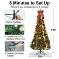 thumbnail image 5 of 6.5 Ft Pre-lit Christmas Tree - Fully Decorated Pull Up with Remote, 200 LED Lights, Holiday Party Decor, 5 of 8