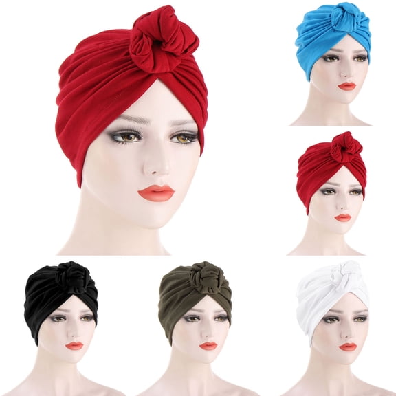 Turban Caps for Women Pre-Tied Twisted Turbans Head Scarf Hair Wraps Cover Beanie Cancer Chemo Hair Loss Cap Head Wraps for Women African Turbans Headwear Turban Caps for Women One Size