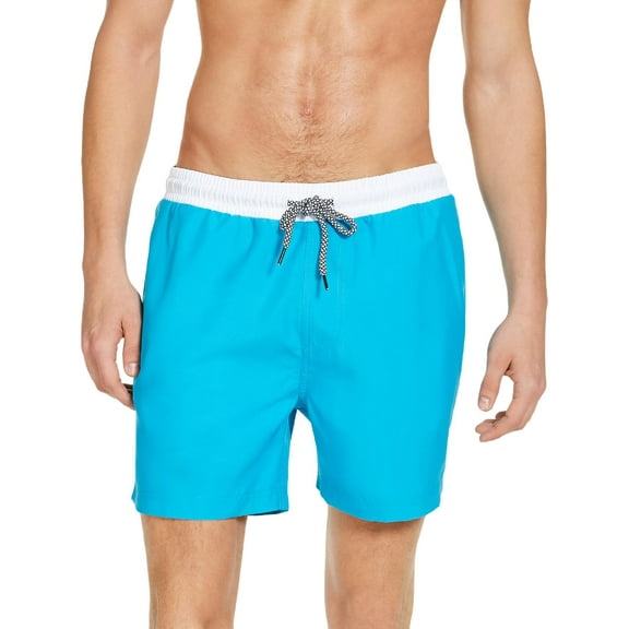 INC Mens Liam Quick Dry Beachwear Swim Trunks Blue M