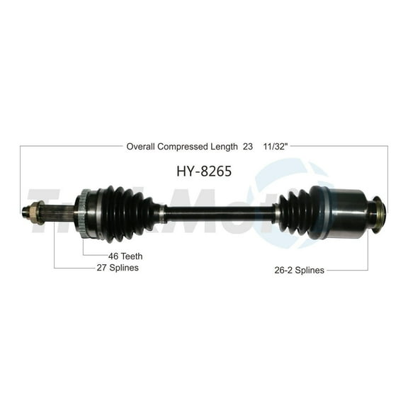 CV Axle Shaft Fits select: 2013-2016 HYUNDAI VELOSTER, 2014-2016 KIA FORTE