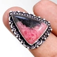 thumbnail image 2 of Rhodonite Gemstone Handmade Fashion Engagement Gift Ring Jewelry 7" SA 6921, 2 of 2