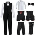thumbnail image 2 of Lycody Boys 4-Pieces Suits Slim Fit Kids Outfits Vest Dress Pants Sets Formal Suit for Boy, 2 of 6