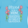 thumbnail image 4 of Inktastic Blessed to Be a Mom, Grandma, and Great Grandma Pink Flowers Women's V-Neck T-Shirt, 4 of 5