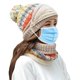 thumbnail image 1 of Gorro De Punto De Invierno Para Mujer, Bufanda Para Cubrir La Cara, Conjunto 3 En 1, Gorro De Punto Grueso Y Cálido Con Pompón Kearding AP007829-02, 1 of 6