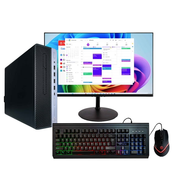 Restored HP ProDesk 400 G6 Desktop PC, Intel Core i5 3.2GHz, 16GB RAM, 250GB NVMe   500GB SSD, Win 11 Pro, WiFi, BT, Gaming KBM, 22" Monitor – Blair Tech (Refurbished)