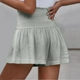thumbnail image 4 of Flowy Shorts for Women Summer Casual Shorts Lightweight Wide Leg Shorts Elastic High Waisted Shorts for Women Gray S, 4 of 4