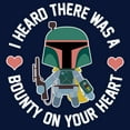 thumbnail image 2 of Boy's Star Wars Valentine's Day Boba Fett Bounty on Heart  Graphic Tee Navy Blue X Small, 2 of 4