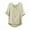 Beige, variant on Women's Casual Linen Tops Summer Solid Color Temperament V-neck Loose Comfy 3/4 Sleeve Top Beige XXL