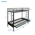 thumbnail image 5 of 2 in 1 Twin Over Full Metal Bunk Bed Frame, Multi-Function, with Ladder and Guardrail, 40.9" x 77.9",Black, 5 of 7