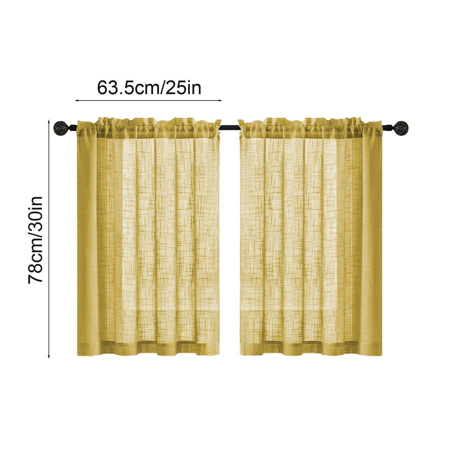 Swiftyle 6 Pcs Linen Bathroom Curtain Vintage Style Semi-Transparent Privacy Window Treatment for Kitchen Decor
